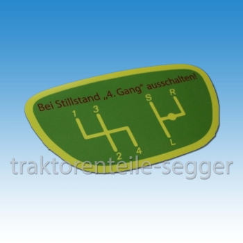 Aufkleber Schaltung Deutz "Bei Stillstand..."